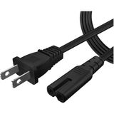 Wozlo Amerikan Usa Fiş Priz 2 Pin Power Kabo Güç Kablosu - 1.5 mt - Siyah - 1,5 m