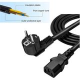 Wozlo C13 Bakır Power Kablo - Standar Power Güç Kablosu - 3*1.5mm² - 3 mt - Siyah