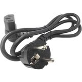 Wozlo C13 Power Kablo - 90 Derece Dirsek L Uç - Dik Açılı - Standart Power Güç Kablosu - 1.8 mt - Siyah - 1,8 m