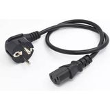 Wozlo C13 Power Kablo Kasa Monitör Ekran Power Güç Kablosu - Kısa Standart Power Kablosu - 0.5 mt - Siyah - 50 cm