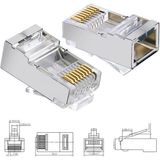Wozlo Cat6 Metal RJ45 Jack Konnektör Uç Lan Ethernet Jak - 10 Adet - Beyaz