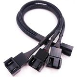 Wozlo Fan Çoklayıcı Pwm Y Splitter Kablosu 4pin Dişi To 4pin + 2x 3pin Erkek Kablo - Siyah