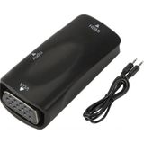 Wozlo HDMI To VGA Çevirici Dişi Dişi Dönüştürücü Adaptör Ses Çıkışlı Ps3 Ps4 Notebook Projeksiyon Receiver - Siyah