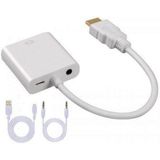 Wozlo HDMI To VGA Çevirici Kablo Uydu Receiver Macbook Ps3 Ps4 Projeksiyon + Ses ve Güç Destekli - Beyaz