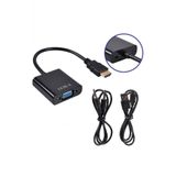 Wozlo Hdmi To Vga Çevirici Kablo Uydu Receiver Macbook Ps3 Ps4 Projeksiyon + Ses Ve Güç Destekli