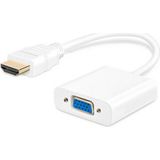 Wozlo HDMI To VGA Kablo Çevirici Dönüştürücü Görüntü Altın Uçlu Full Hd - Beyaz