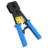 Wozlo Koodmax Ez RJ45 RJ11 RJ12 Cat5 Cat6 Yeni Nesil Konnektör Pense Lüx Kolay Sıkma Pensesi - Mavi - Siyah