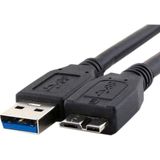 Wozlo Micro USB 3.0 Kablo Harddisk Kablosu 30CM Şarj Data Kablosu - Siyah - 30 cm