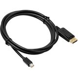 Wozlo Mini Displayport To Display Port Kablosu 4K 60Hz Thunderbolt 2 Kablo 1.8m - Siyah