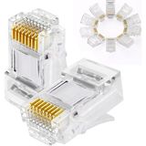 Wozlo RJ45 Konnektör Network Cat5 Cat6 Jak Jack Ethernet Uç - 100 Adet - Beyaz