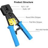 Wozlo S-Link RJ45-RJ11 Cat5 Cat6 Kolay Sıkma Pensesi + Kablo Test Cihazı + Yeni Nesil Jak 10 Adet 3 Lü Set