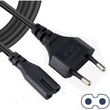 Wozlo Teyp Fişi - Notebook Adaptör Power Kablosu 2 Pin - 1.5 Metre - Siyah - 1,5 m
