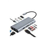Wozlo Type-C To Hdmi 4K30hz, Vga 1080P, Rj45 Ethernet, 4*Usb Çoklayıcı Hub, Kart Okuyucu + Ses, Pd 87W