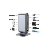 Wozlo Type-C To Hdmi 4K30hz, Vga 4Xusb3.0, Rj45 Ethernet, Kart Okuyucu, Pd 100W, 3.5Mm Ses Çevirici Kablo