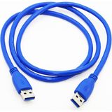 Wozlo USB 3.0 Erkek Erkek Kablo Iki Ucu USB 3.0 A Erkek Kablo 5 Metre - Mavi