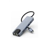 Wozlo USB 3.1 Type C To HDMI (Mhl) 2x USB 3.0 RJ45 Gigabit Ethernet Dönüştürücü Adaptör 5 In 1