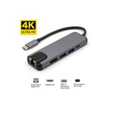Wozlo USB 3.1 Type C To HDMI + Usb 3.0 + GB Ethernet Çevirici