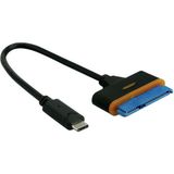 Wozlo USB 3.1 Type-C To Sata HDD Harddisk Çevirici Kablo - 2.5 Inç Disklerle Uyumludur - Siyah