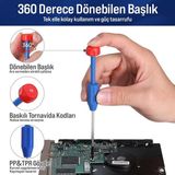 WP200531 Hassas Tornavida Seti, 12 Parça, Cr-V Çelik, Torx, Magnetize Aparatlı, Elektronik Onarı - Çok Renkli