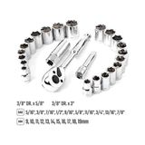 WP202541 3/8'’ Cr-V 24 Parça Metrik/inç Ağır Hizmet Lokma Takımı - Option-1 - 0- Koyu Mavi
