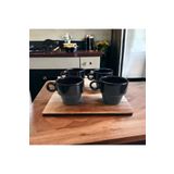 WPAWZ Espresso Seramik 4'lü Kahve Fincanı Seti Siyah (105 cc)