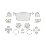 WPS Replacement Clip Shell Touch Pad Thumbsticks Dpad R1 L1 Trigger Buttons w/Accent Rings Set for PS5 Playstation Controller (Transparent Clear)