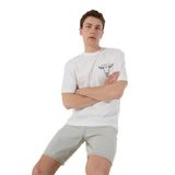 Wrangler Bisiklet Yaka Beyaz Erkek T-Shirt W241299100 Loose Fit Grafik Logo