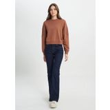 Wrangler Bisiklet Yaka Deve Tüyü Kadın Sweatshırt W242451825 Dark Camel Sweatshirt