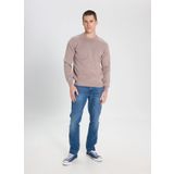 Wrangler Bisiklet Yaka Relaxed Vizon Erkek Kazak W24272460 Vizon Kazak