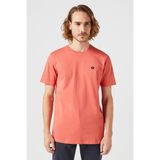Wrangler Bisiklet Yaka T-shirt Kiremit Erkek Kısa Kol T-Shirt - Kırmızı