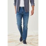 WRANGLER Erkek Arizona Koyu Mavi Straight Fit Normal Bel Düz Paça Esnek Jean Pantolon - 33 / 32 - Medium Mavi
