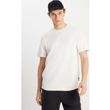 Wrangler Erkek Beyaz Relaxed Fit Dokulu Basic T-Shirt - W2510718104