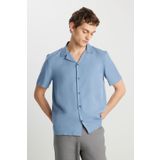 Wrangler Erkek Mavi Gömlek L Beden Relaxed Fit Tencel Göm Modeli