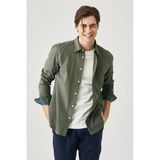 Wrangler Erkek Minimalist Uzun Kol Gömlek - Keten Görünümlü