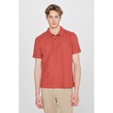 WRANGLER Erkek Polo Yaka T-shirt,%100 Pamuk, Regular Fit, Brick, 3XL