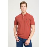 Wrangler Erkek Regular Fit Polo Kiremit Erkek Kısa Kol T-Shirt - Kırmızı