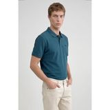 WRANGLER Erkek Regular Fit Polo Yaka%100 Pamuk T-shirt, Petrol, S Beden