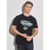 Wrangler Erkek Siyah Bisiklet Yaka Tişört, S, W231243001