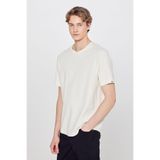 WRANGLER Erkek%100 Pamuk Regular Fit Bisiklet Yaka Basic Premium Tişört, Off White, 3XL