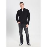 WRANGLER Fermuar Detaylı Triko Kazak, S, W242666001_001, Black-W242666001, Erkek