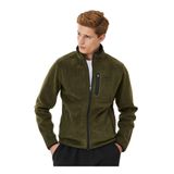 WRANGLER Fermuarlı Regular Fit Düz Şardonlu Polar Sweatshirt, 2XL, 5002775904, Haki, erkek