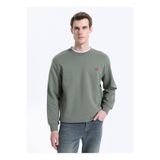 WRANGLER Haki Erkek Regular Fit Logo Baskılı Sweatshirt TW2520255801 Haki Sweatshirt