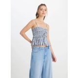 Wrangler Kalp Yaka Mavi Kadın Bluz W241605400-Kolsuz Bluz