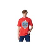 Wrangler Loose Fit Erkek Kırmızı Bisiklet Yaka Tişört, S, W231237600