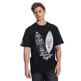 Wrangler Loose Fit Erkek Siyah Bisiklet Yaka Tişört, M, W231238001