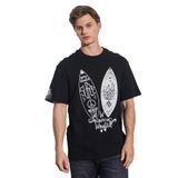 Wrangler Loose Fit Erkek Siyah Bisiklet Yaka Tişört, S, W231238001