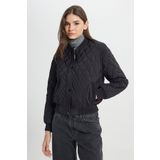 WRANGLER Loose Fit Rahat Kesim Kapitone Detaylı Kadın Siyah Bomber Ceket