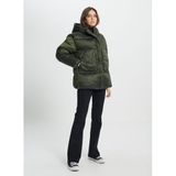 Wrangler Loose Fit Rahat Kesim Kapüşonlu Cep Detaylı Cosy Utility Kadın Haki Şişme Mont W242638, Khaki, XS