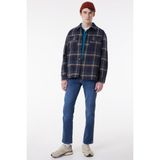 Wrangler Loose Fit Rahat Kesim Lacivert Ekoseli Shacket Ceket - XL