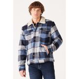 Wrangler Loose Fit Rahat Kesim Mavi Ekoseli Sherpa Ceket - Karışık